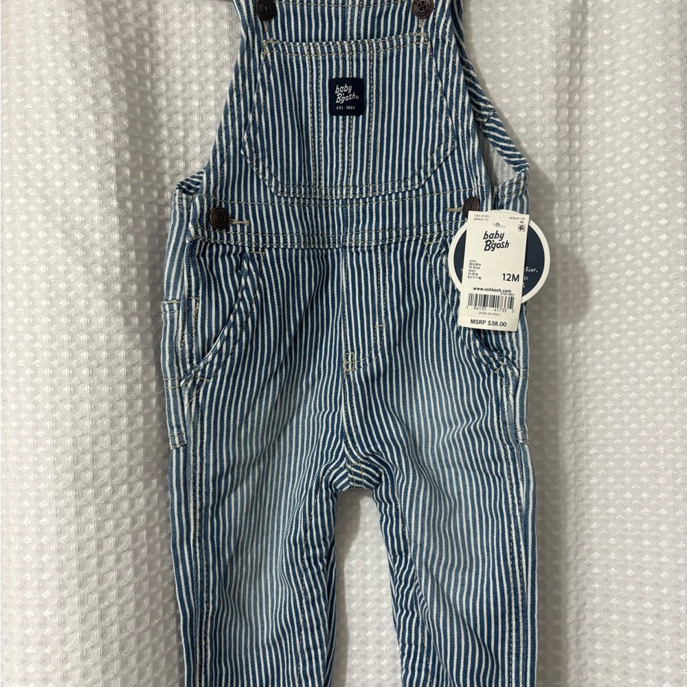 Oshkosh Demin Striped Light Wash Overalls